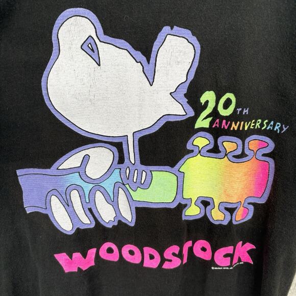 Vintage 1989 20th Anniversary Edition Woodstock Rainbow Tee Shirt Size Large - Picture 2 of 6